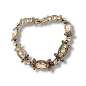 Givenchy Champagne Crystal Statement Bracelet Gold Tone